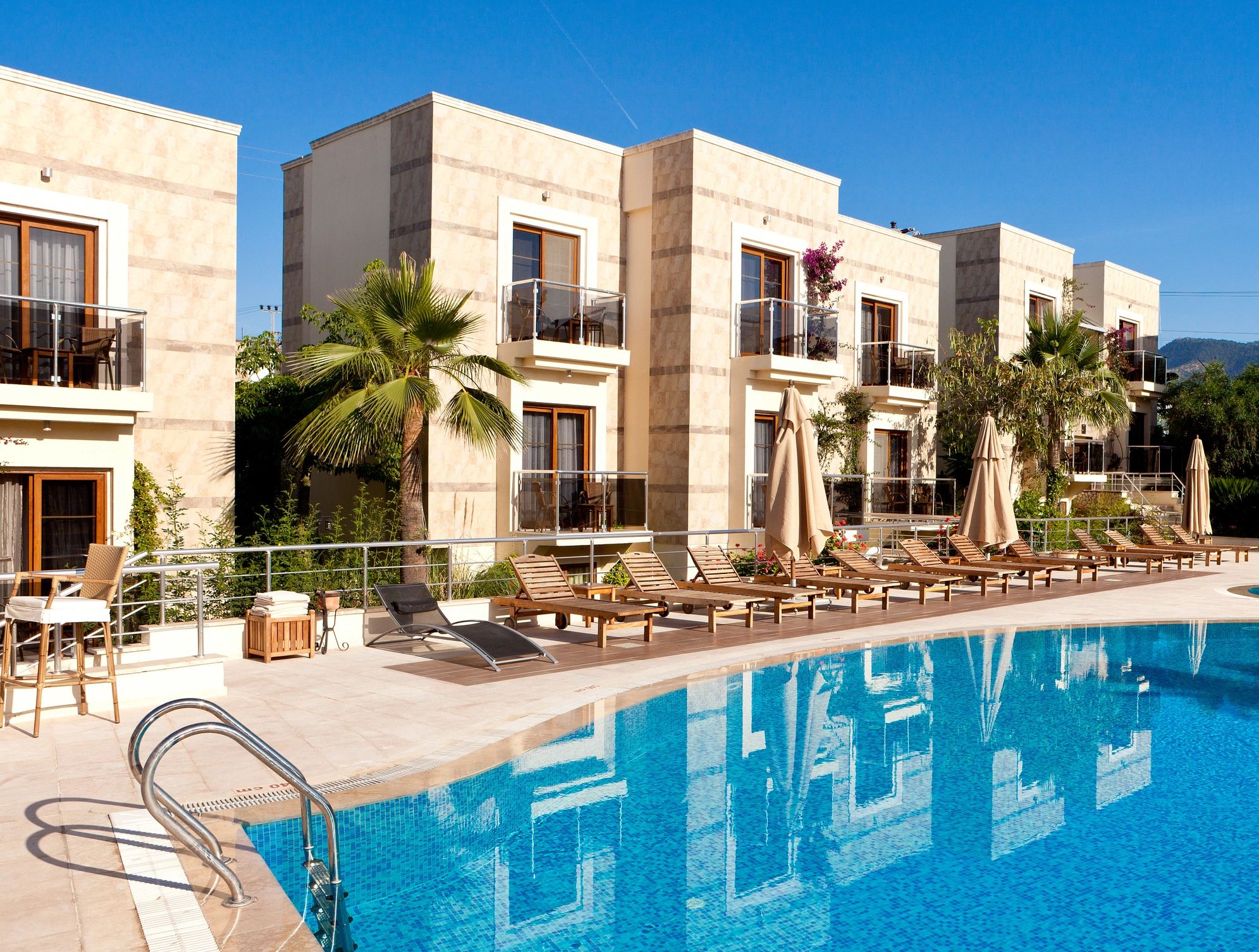modern condo pool no people