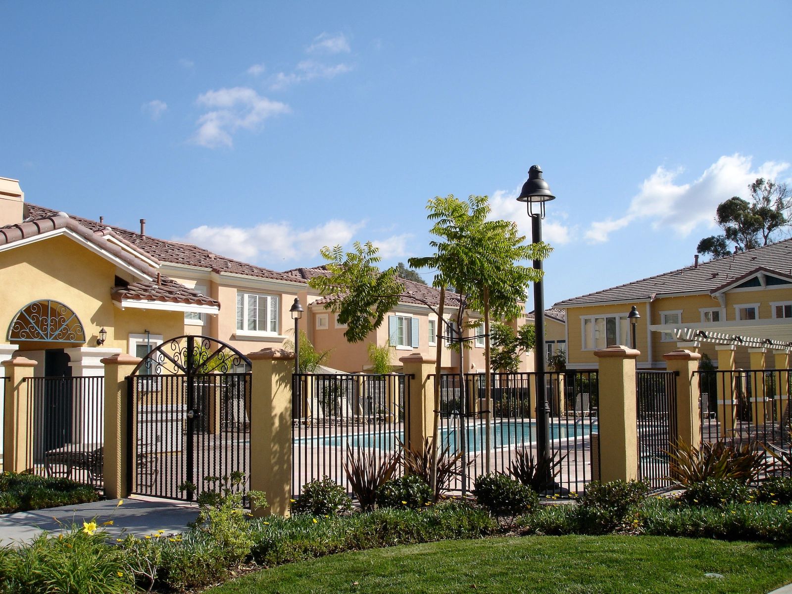 modern condo pool no people